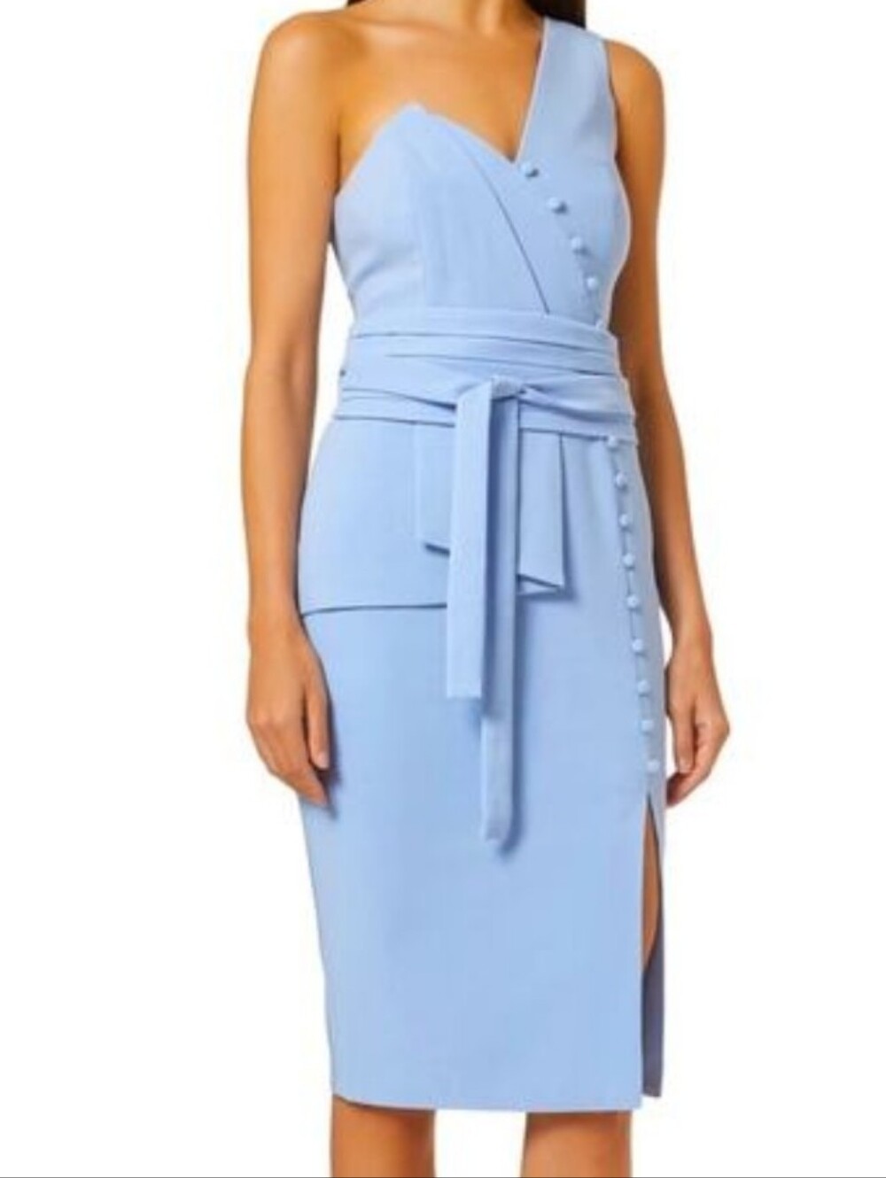 Lavish Alice Cornflower Blue One Shoulder Origami Midi Dress NWT Size 10